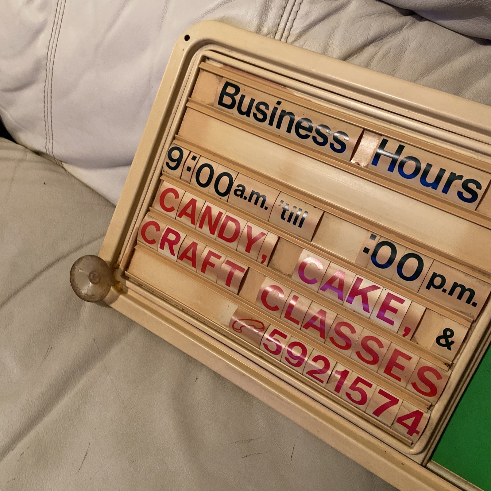 Vintage Open Closed Sliding Business Hours Storefront Sign Frame Letters