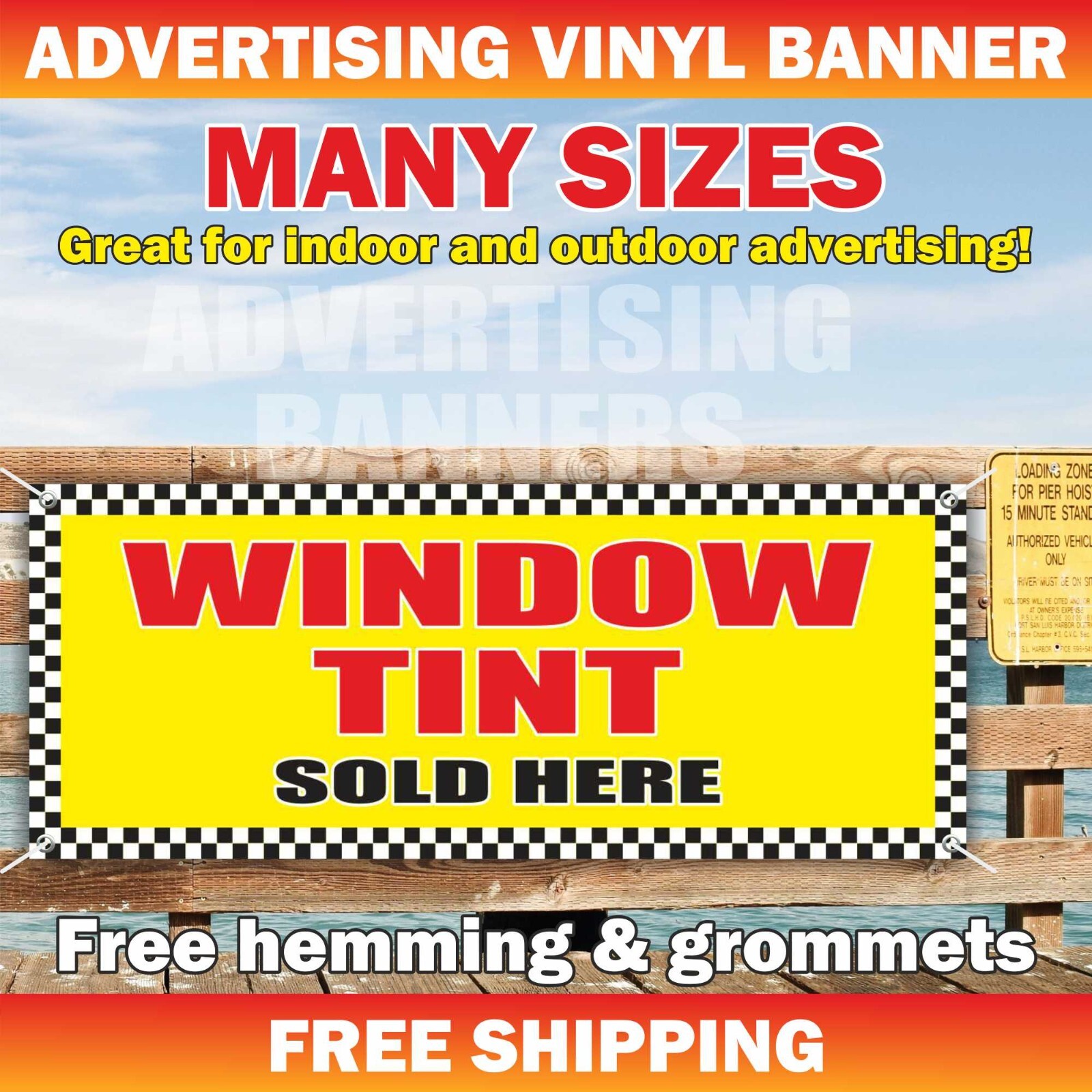 WINDOW TINT Sold Here Advertising Banner Vinyl Sign AUTOMOTIVE AUTO HOME VEHICLE