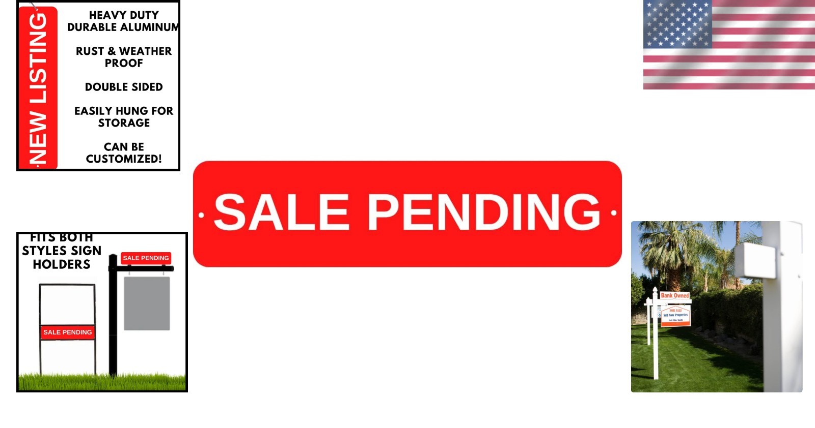 Real Estate Sign Rider Aluminum 6×24 for Sale Pending Open House Office