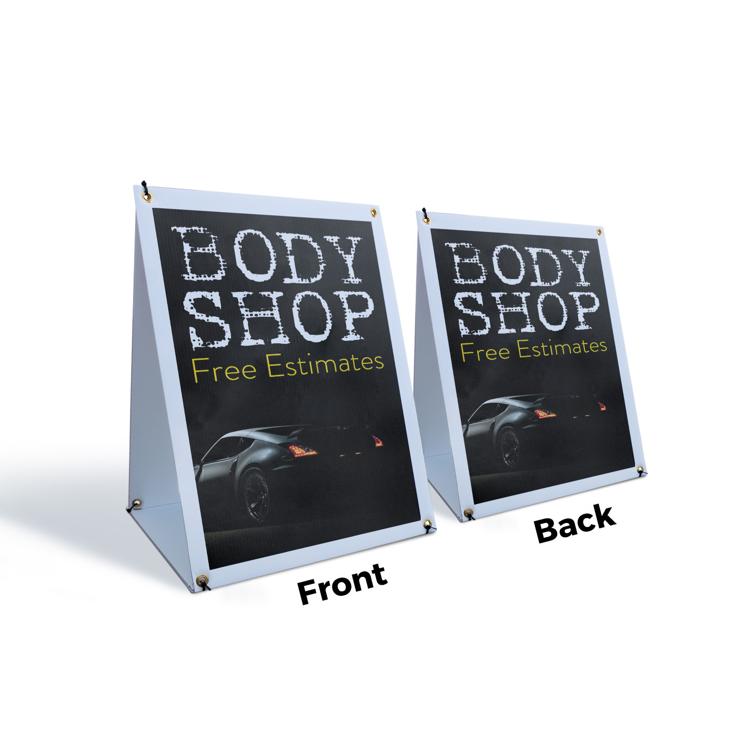 Body Shop Free Estimates A-Frame Sidewalk Sign Collision Repair Auto Paint