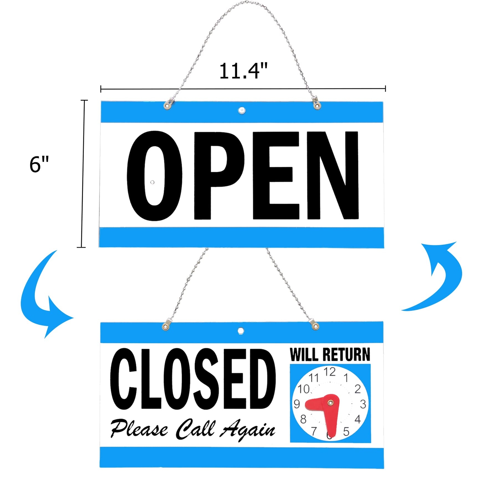 Open Sign Business Hour Closed Open Sign Will Return Clock for Restaurant Office