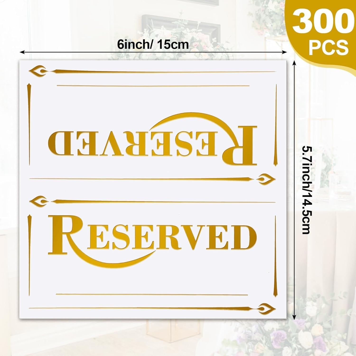 300 Pcs Paper Table Reserved Sign with Name Line Reserved Seating Signs Bulk …