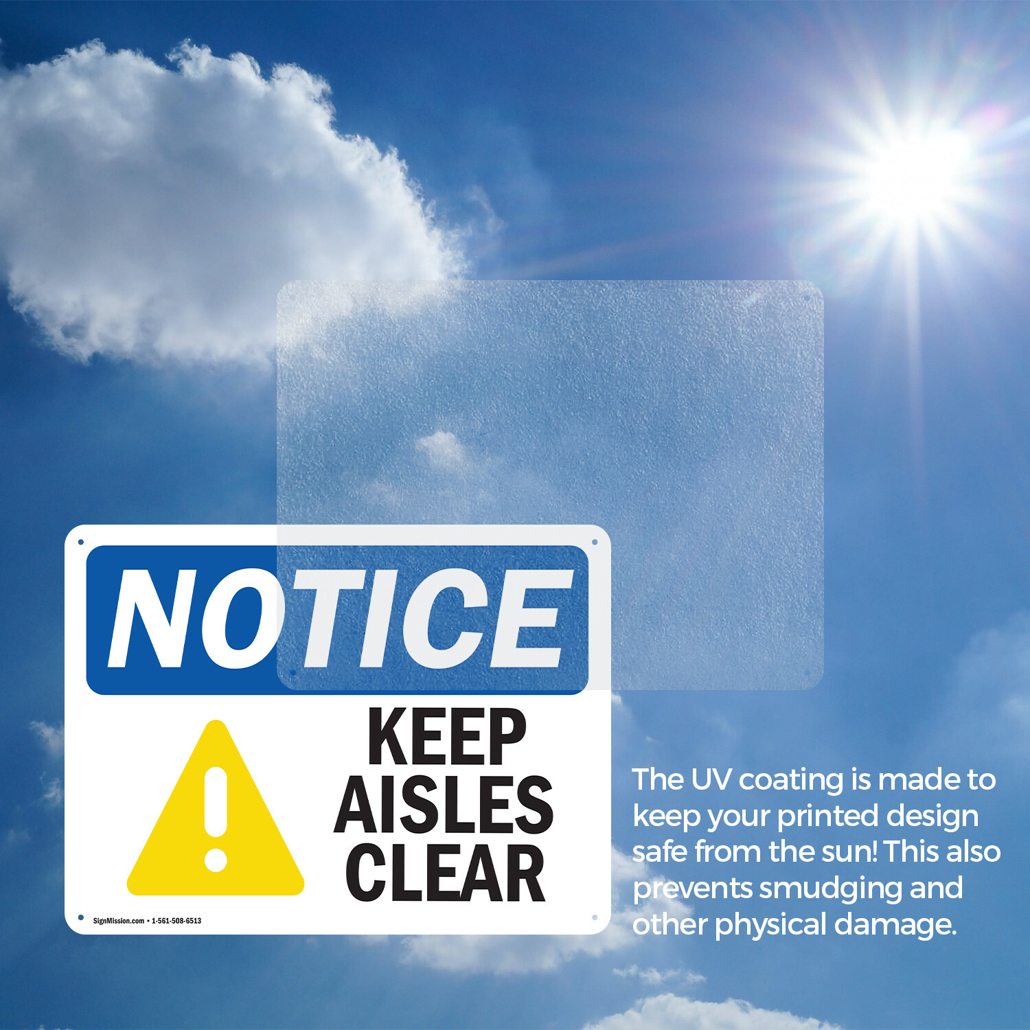 (2 Pack) Keep Aisles Clear OSHA Notice Sign Decal Metal Plastic