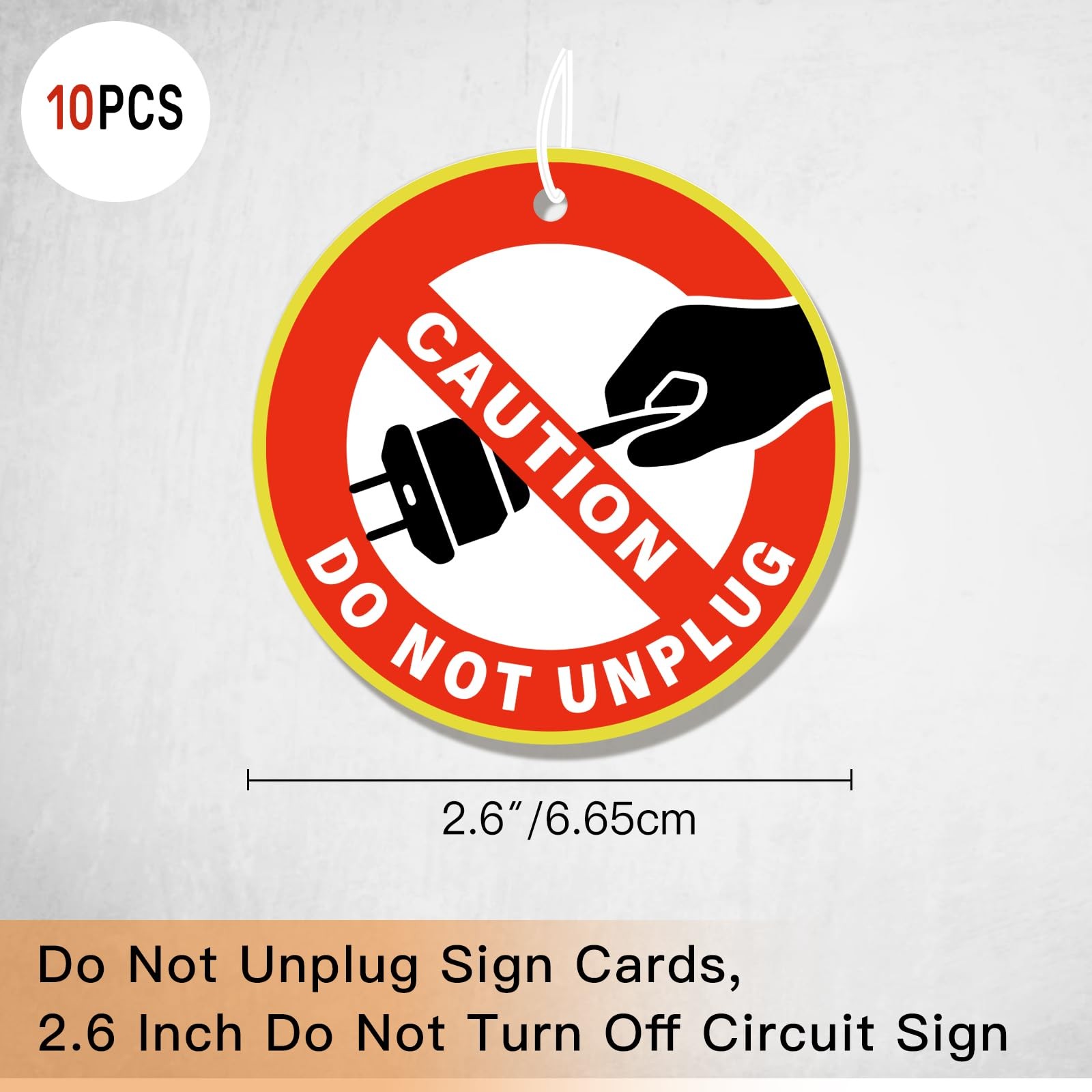 10 PCS Do Not Unplug Warning Sign Cards,2.6 Inch Removable Round Caution Do N…