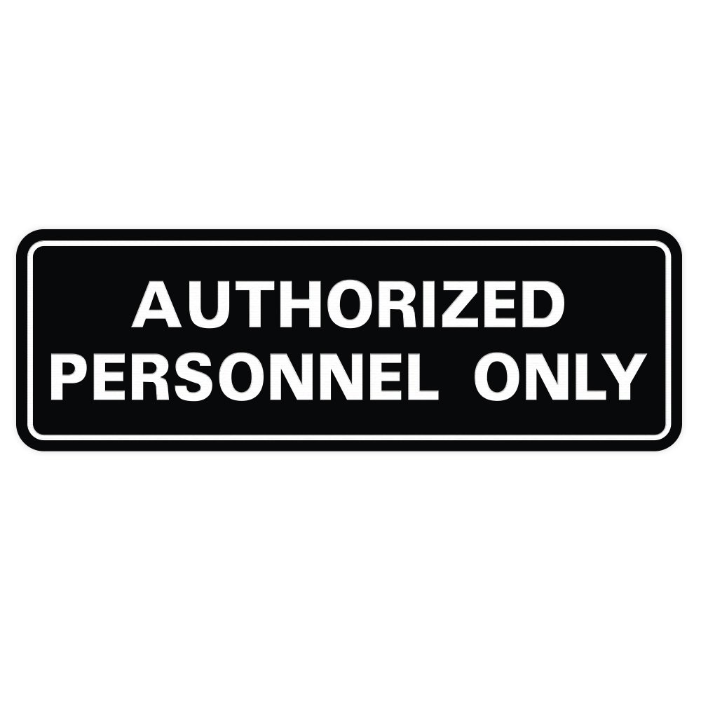 1 Pack Authorized Personnel Only Wall Door Sign Secure Access Black Small