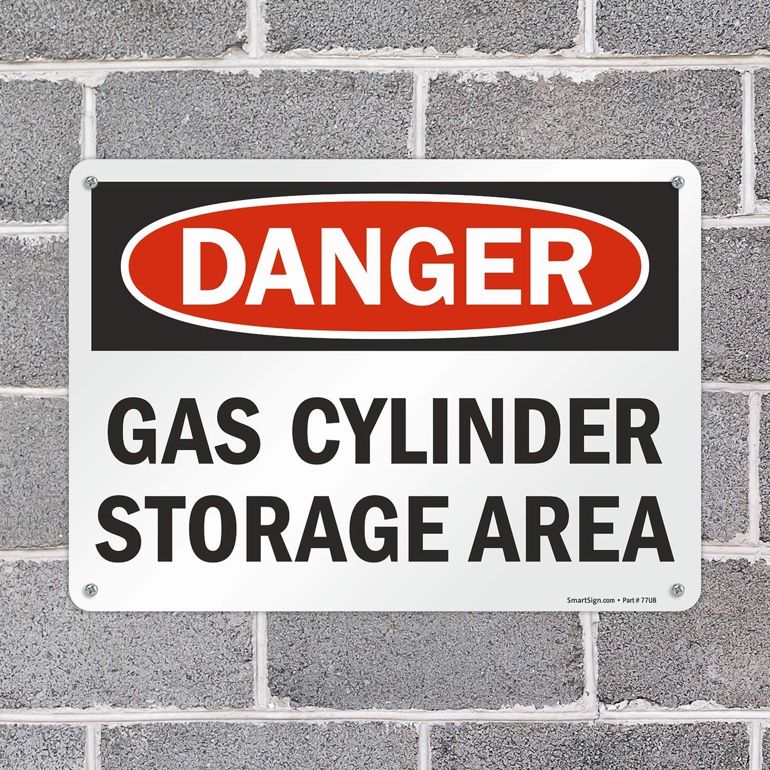 SmartSign « Danger – Gas Cylinder Storage Area » Sign | 10&Prime; x 14&Prime; Aluminum