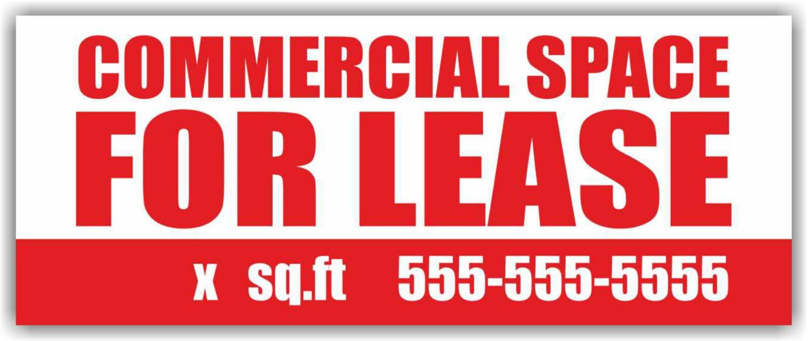 COMMERCIAL SPACE FOR LEASE Advertising Banner Vinyl Mesh Sign Rent Custom Phone