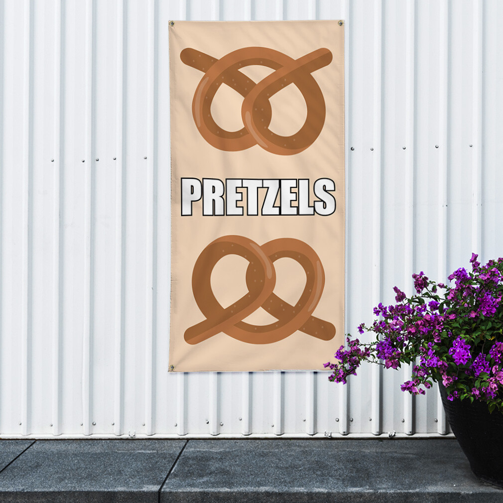 Vertical Vinyl Banner Multiple Sizes Pretzels Bakery Farmer&rsquo;s Market Food Fair