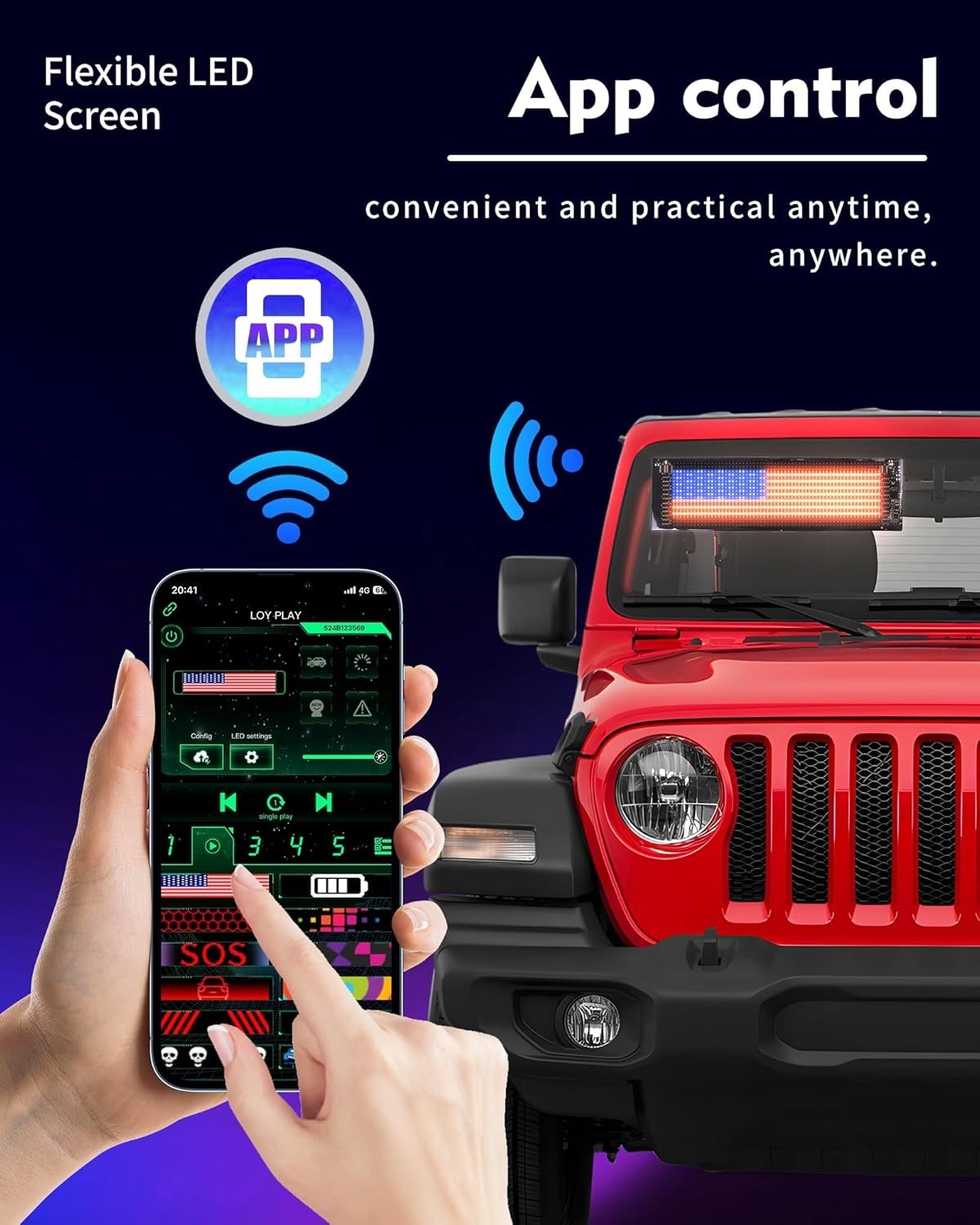 Devil&rsquo;s Eye 2-Pack: Color-Changing LED Windshield Display for Cars & Trucks