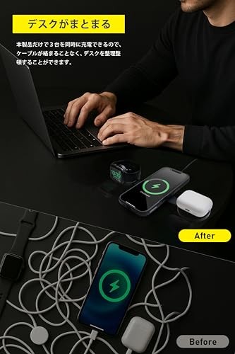 MagSafe 3-in-1 Magnetic Wireless Charger Foldable for iPhone Watch AirPods