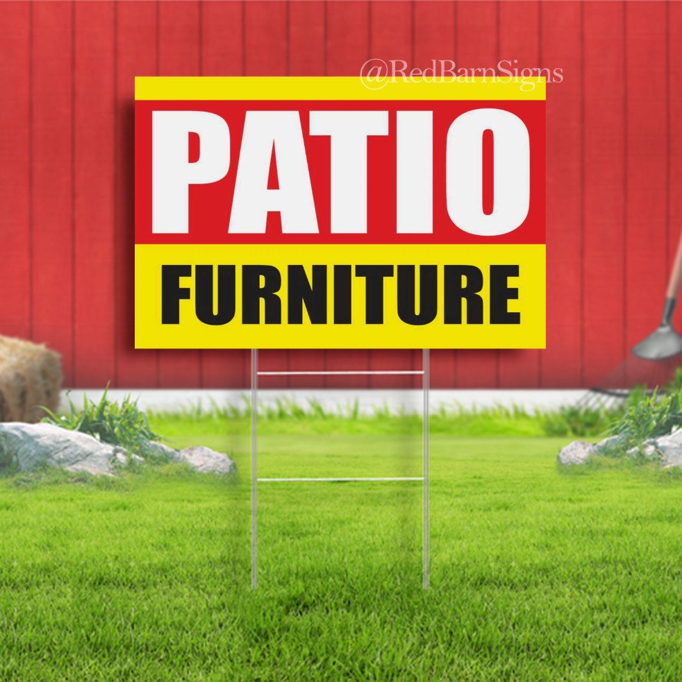 PATIO FURNITURE Sofa Mattress Bed Bath Indoor Outdoor Yard Sign with metal stake