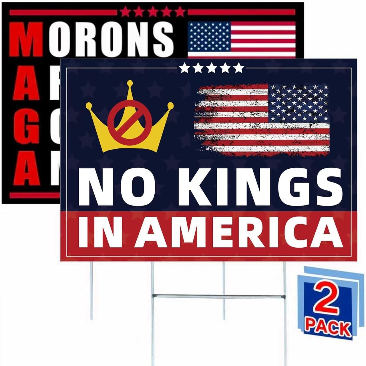 No Kings In America Sign 12&Prime;x18&Prime; Yard Signs 2-Pack