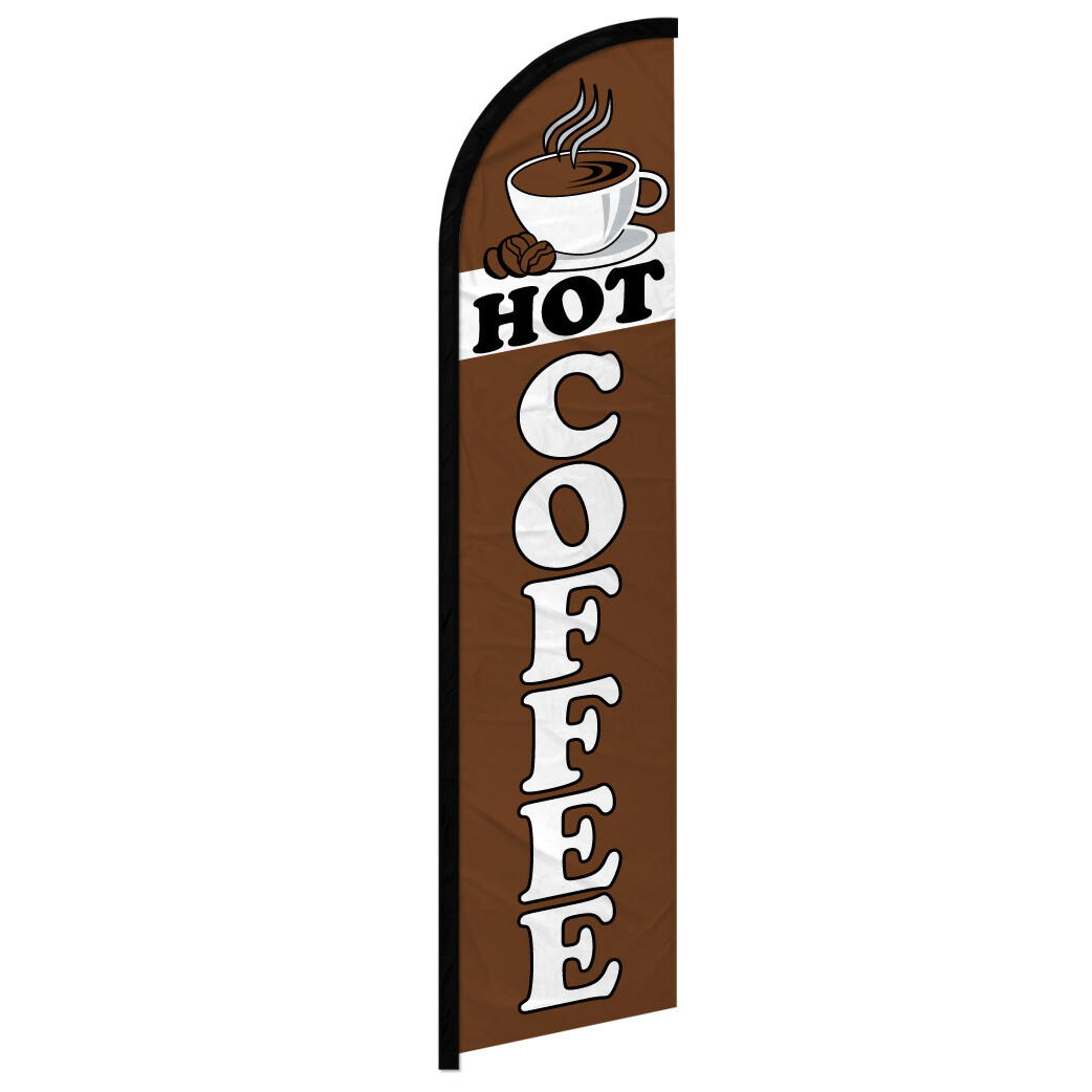 Hot Coffee Full Curve Windless Swooper Flag Concessions Drinks