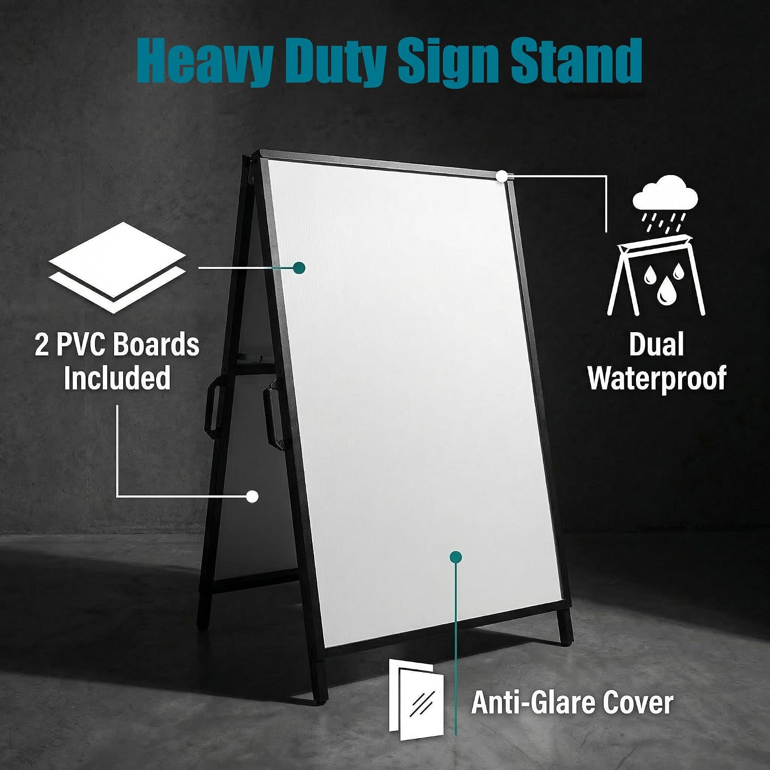 a Frame Sidewalk Sign 24X36 Inches Sandwich Board Signs Outdoor Heavy Duty Doubl