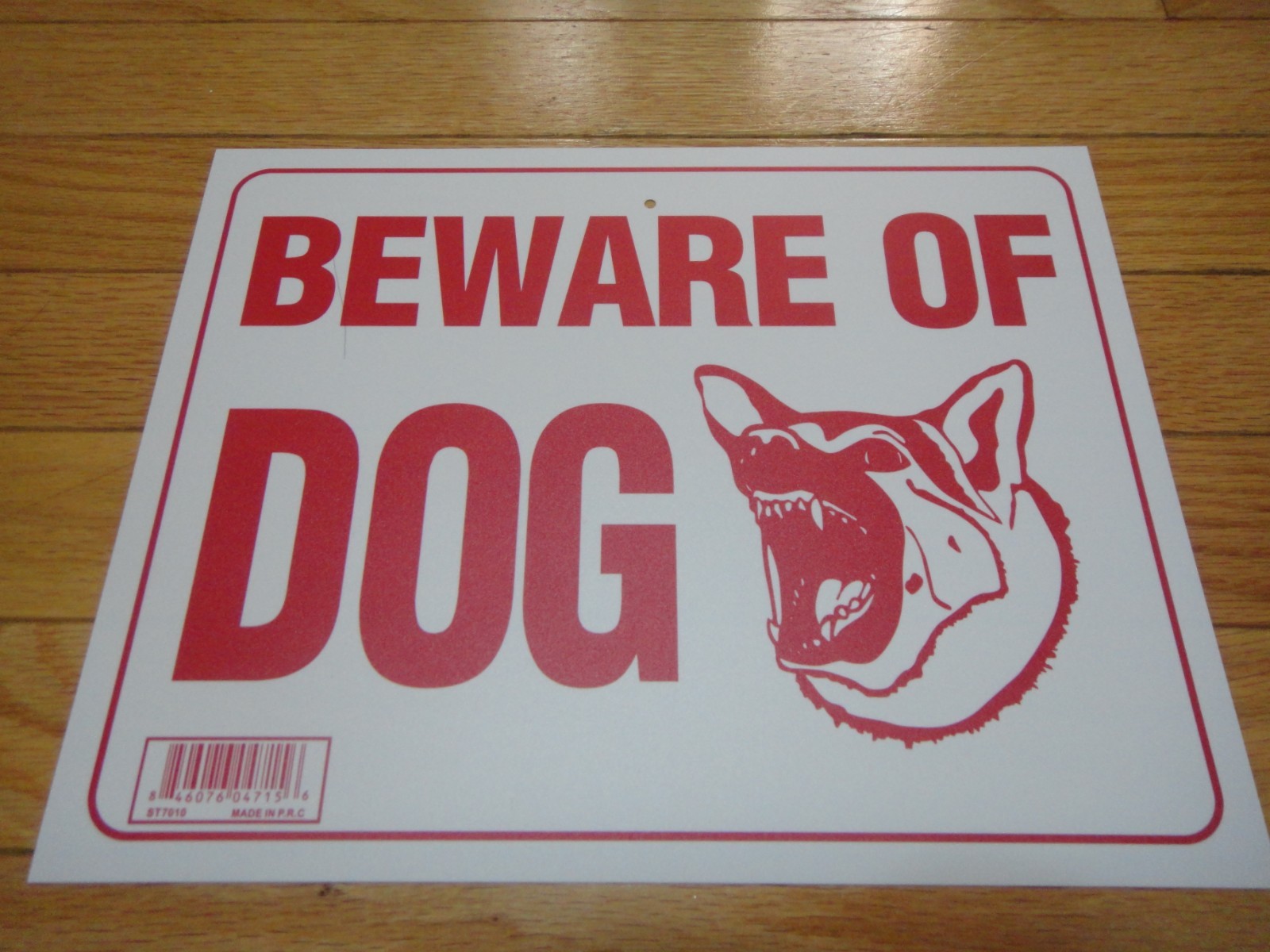 5 Pcs Red & White Flexible Plastic « BEWARE OF DOG » Sign 9 x 12 Inch US Seller