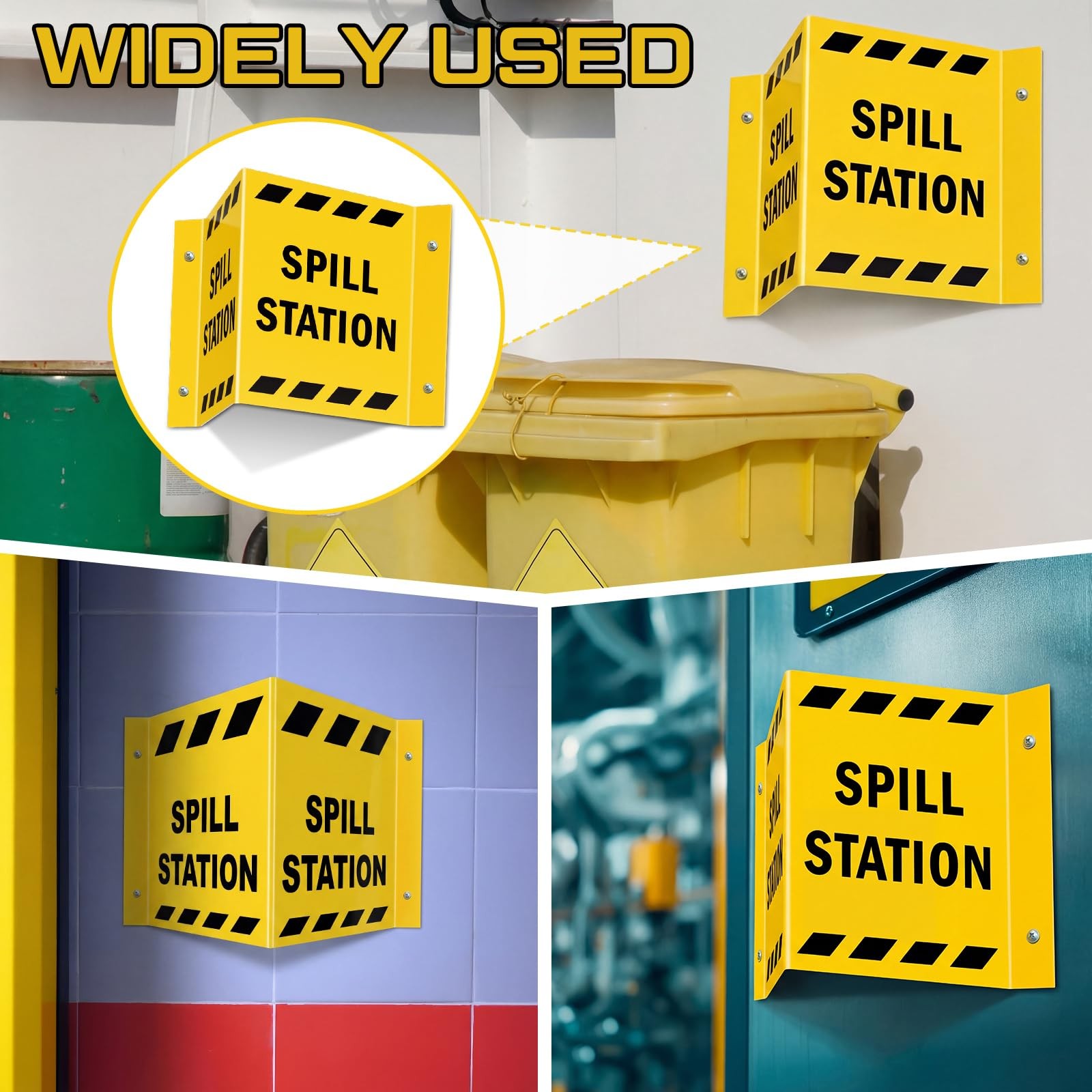 Otoolling 2 Pcs Spill Station Sign, 5&Prime; x 6&Prime; High-density Acrylic Spill Respon…
