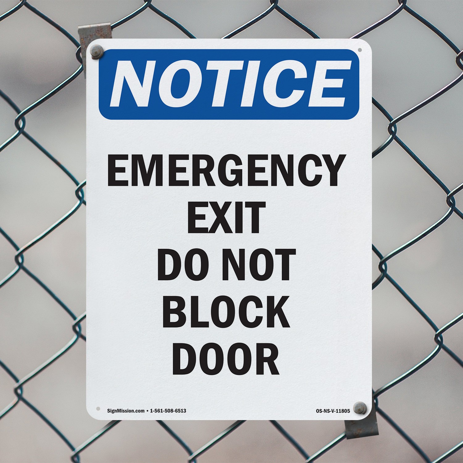 Emergency Exit Do Not Block Door OSHA Notice Sign Metal, Decal – 5 or 10 Pack