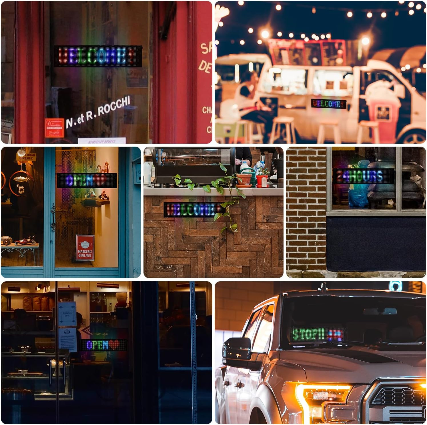 Programmable LED Sign High Bright Scrolling Signs USB 5V LED Matrix Panel Smart