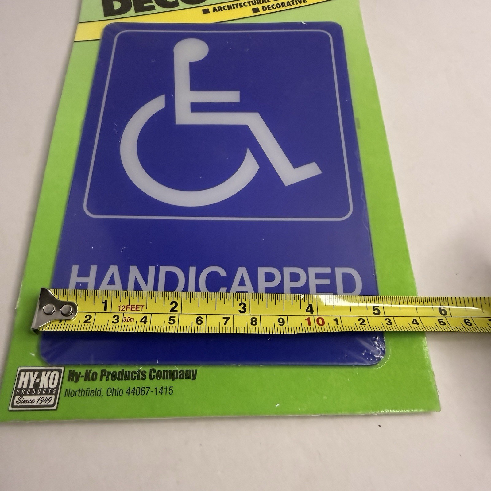 Handicapped Parking Sign 5×7 Self Adhesive Hy-Ko Lot of 2 ADA Blue