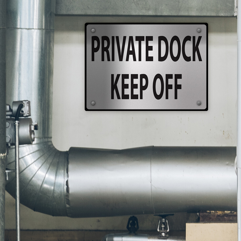 Horizontal Metal Sign Private Dock A Business Weatherproof Street Signage