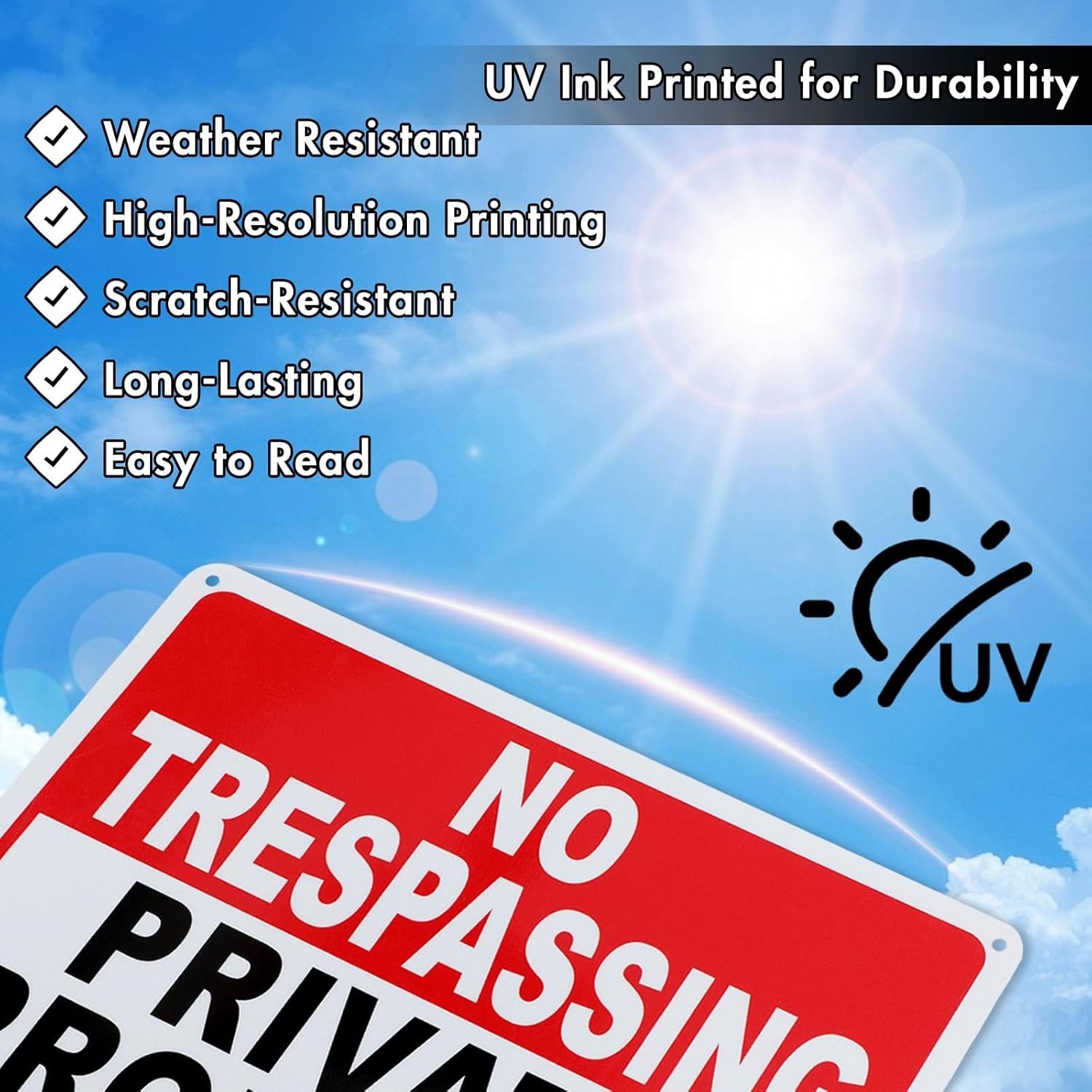 2 Pack No Trespassing Signs Private Property – 10×7 Inch 40 Mil Rust Free Alu…