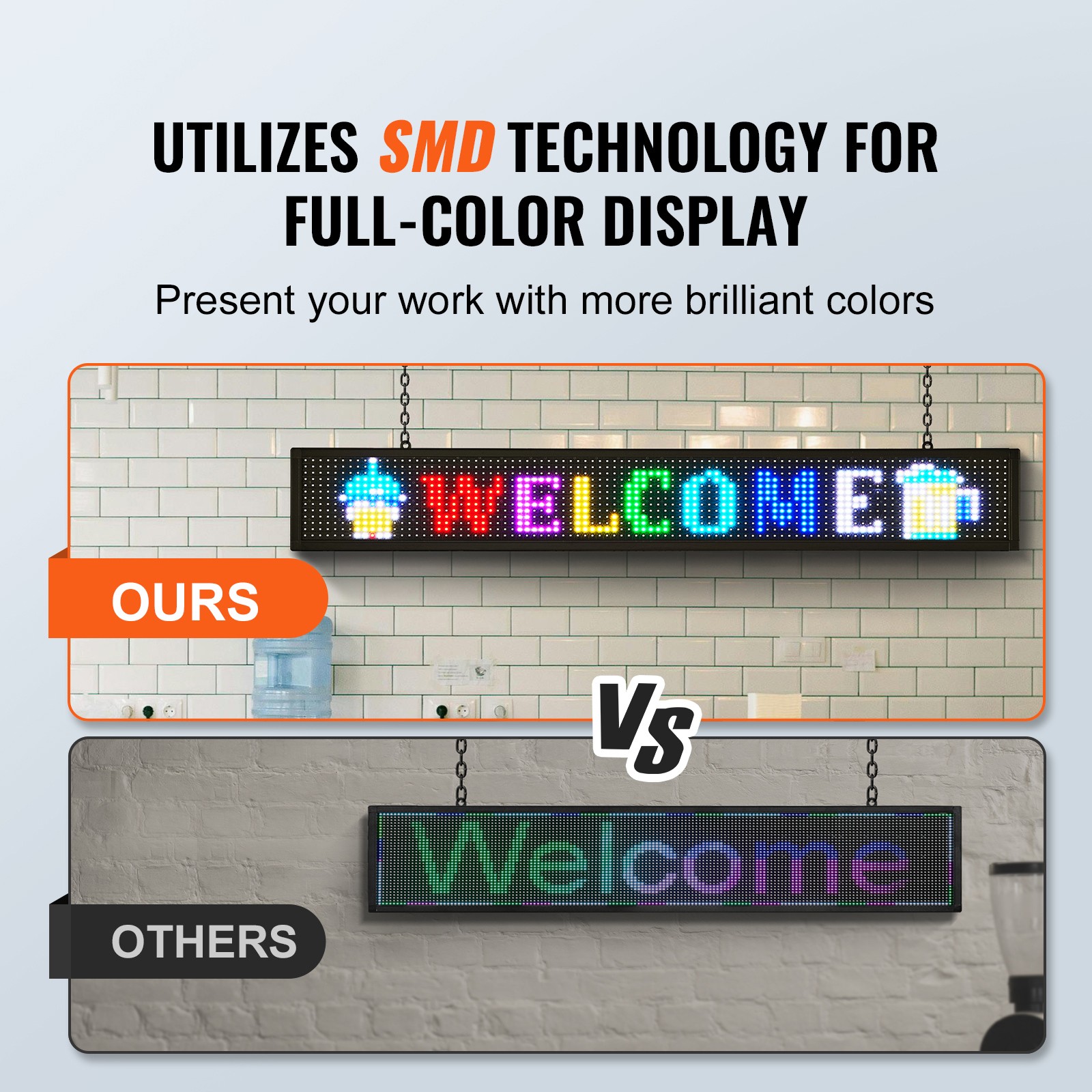 Uimoso 52&Prime;x8&Prime; Programmable LED Sign Scrolling Display Board P10 Full Color