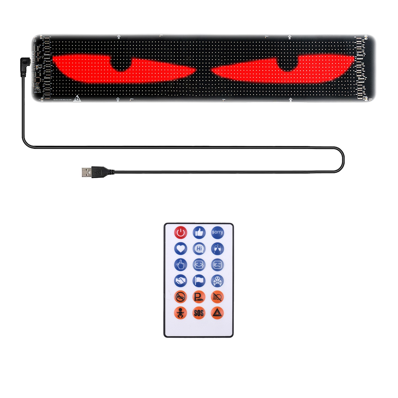 2-DIY Eyes Light For Windshield With Remote And APP Control BT Connect