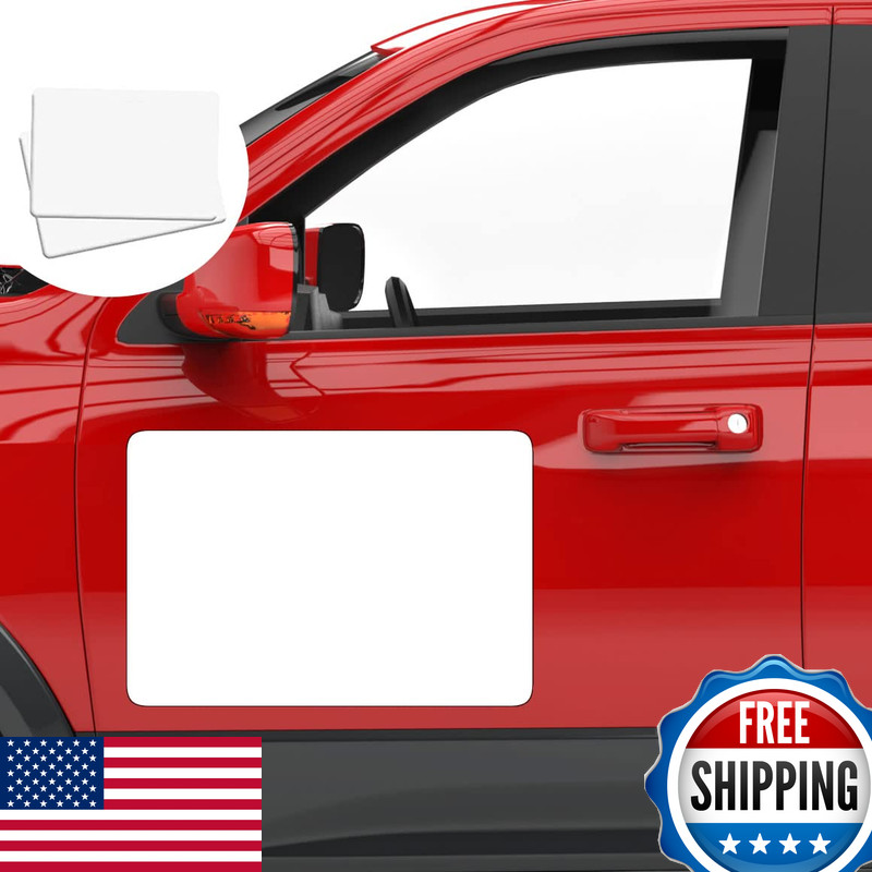 Anoer Set Of 2 – Blank Car Door Magnet Sticker Rounded Corners Magnetic Vehicle