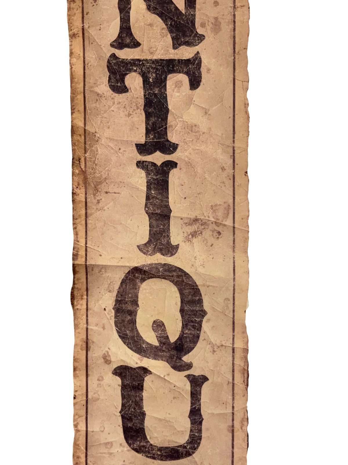 Vintage Antique Paper Roll Down Banner Sign Western Style Font Block Letters 5ft
