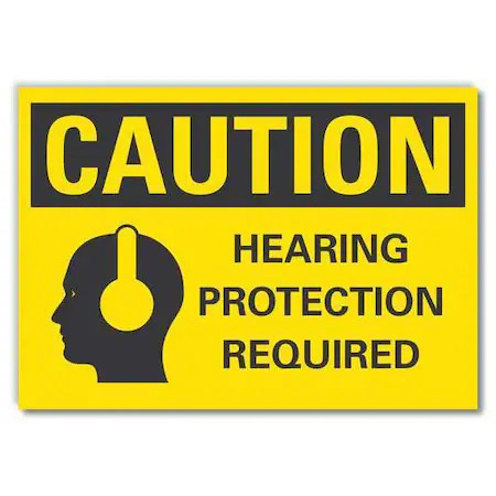 Lyle Lcu3-0159-Rd_10X7 Caution Sign, Self-Adhesive Vinyl, 7 In. H,