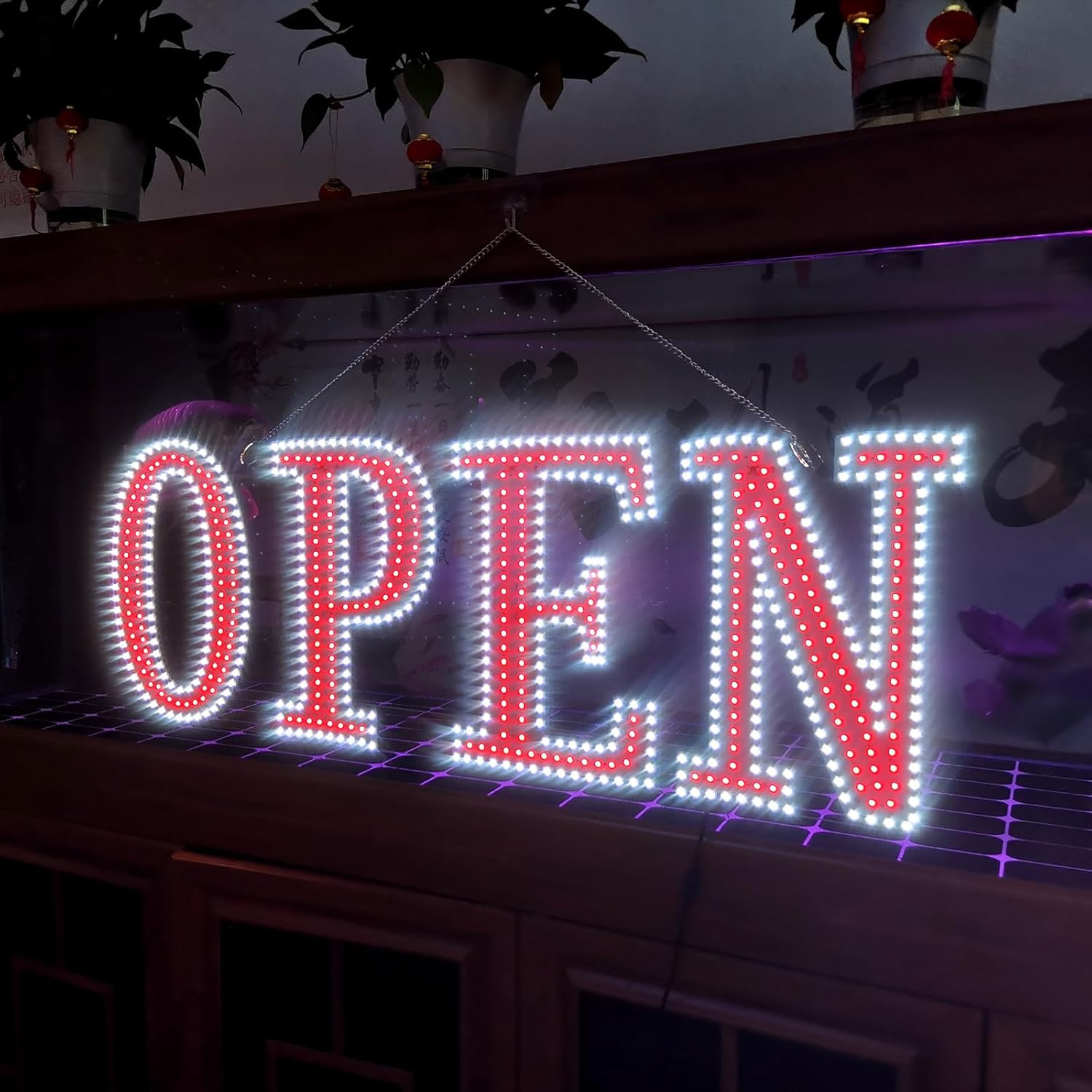 Super Bright 48&Prime; LED Open Sign with Remote & 10 Brightness Levels for Business