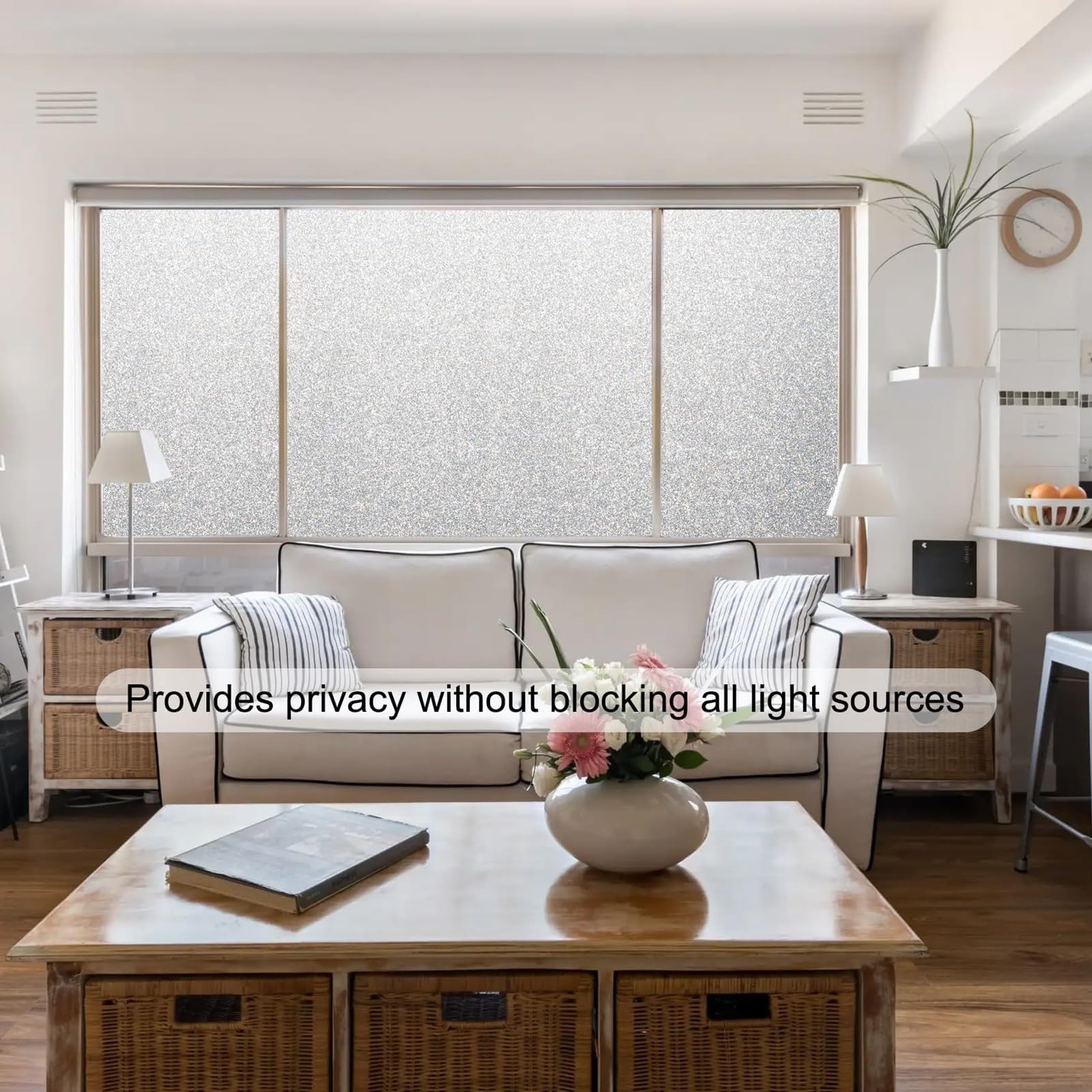 LEMON CLOUD Window Privacy Film, Frosted Glass Window Film, Glass Door Privac…