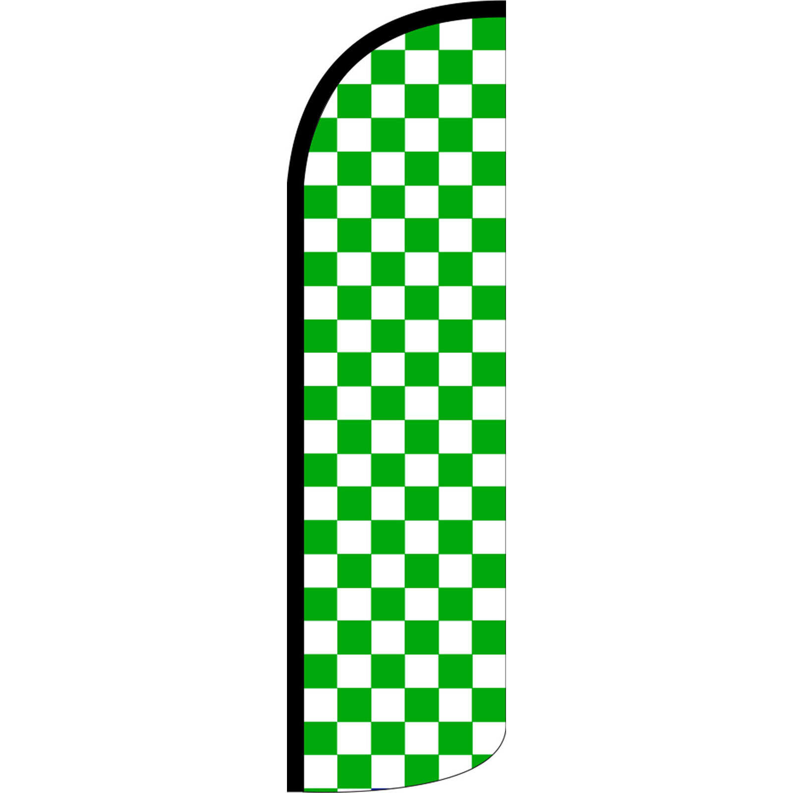 Checkered Green / White 3 ft X 11 1/2 ft Windless Swooper Flag