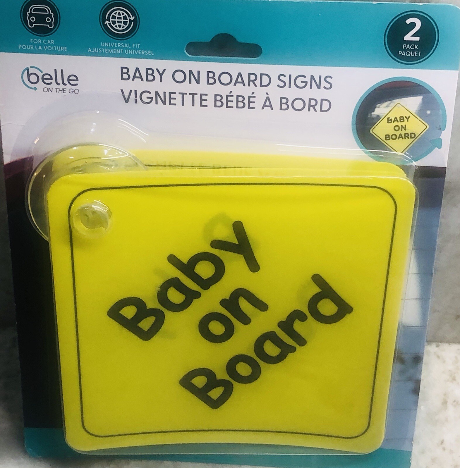 ShipN24Hours. New-Baby on Board Signs. 2 Pack. For Car. Universal Fit.