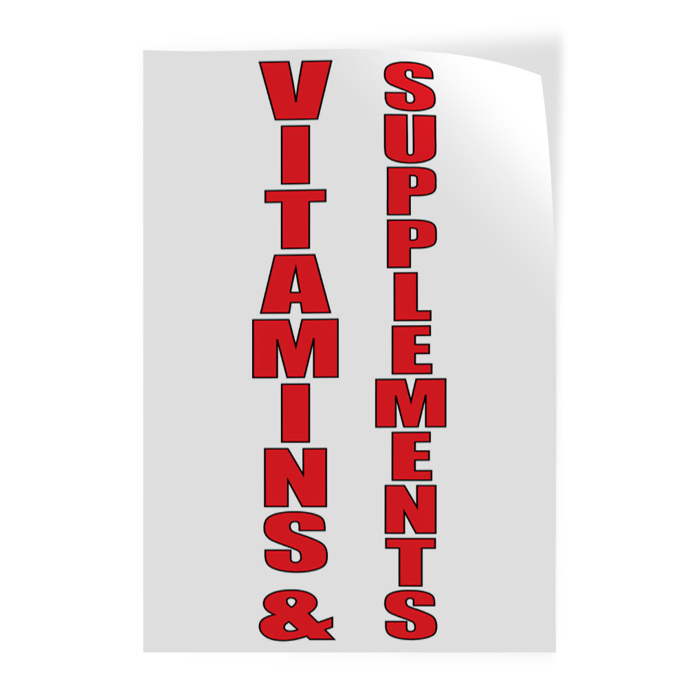 Door Decals Vertical Vinyl Stickers Multiple Sizes Vitamins and Supplements