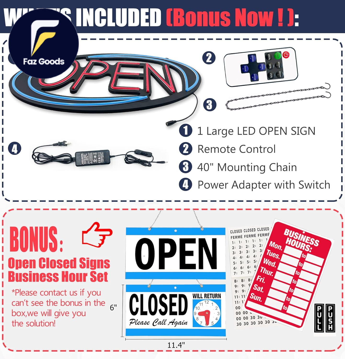 Open Signs for Business 32X16 Inch Large Bright Open Sign Neon Led Lighted Remot