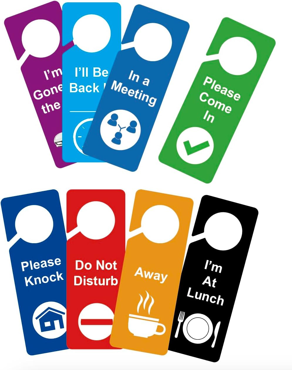 8 PCS 3.5X9.5 » Door Hanger Tags Sign Office Work in a Meeting Do Not Disturb Aw