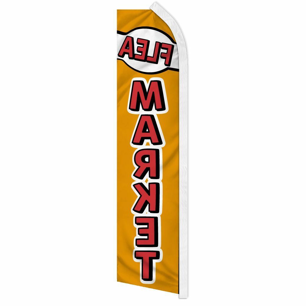 « FLEA MARKET » advertising super flag swooper banner business sign thrift store