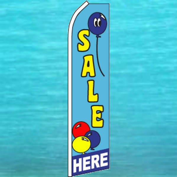SALE HERE Balloons FLUTTER FLAG Feather Swooper Bow Banner Advertising Sign 1262