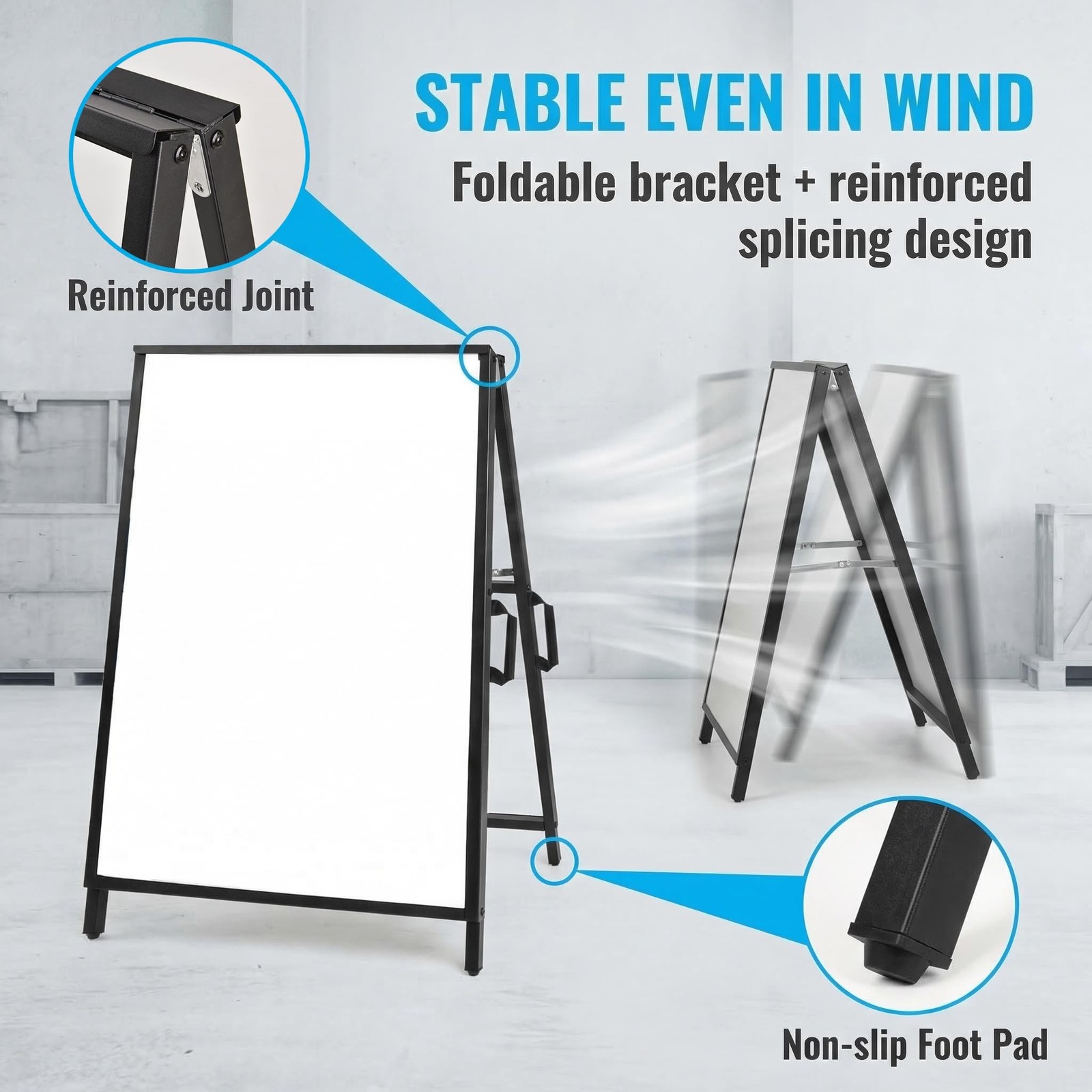 A Frame Sidewalk Sign 24×36 inches Sandwich Board Signs Outdoor Heavy Duty Do…