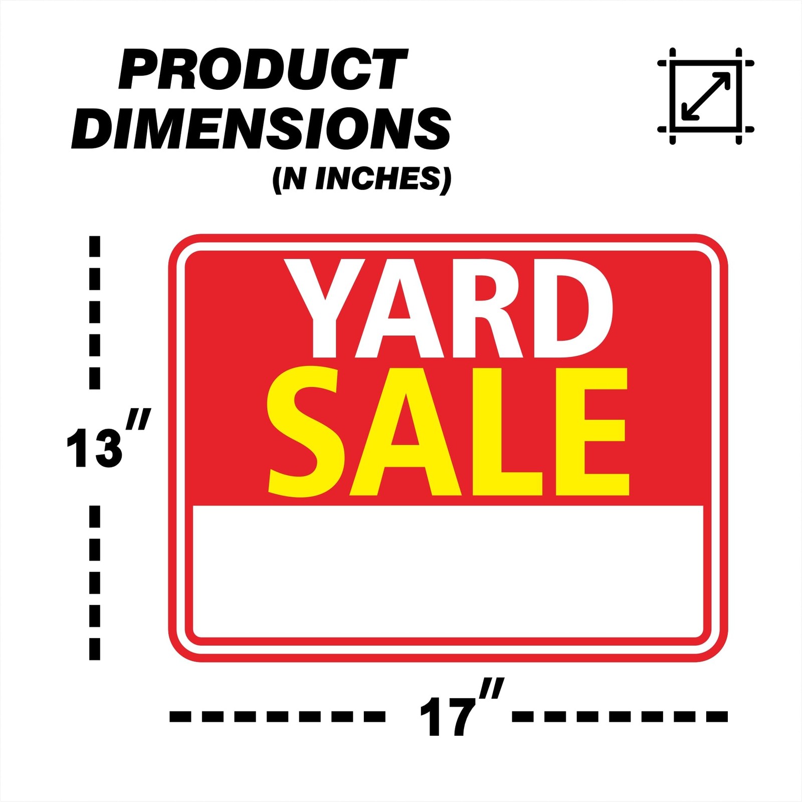 Yard Sale Signs 3 Pack 17&Prime;x13&Prime; Double Sided Yard Sale Signs with Metal Stakes W