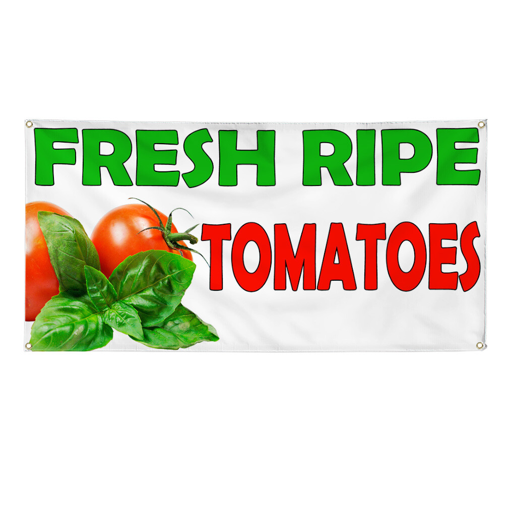 Vinyl Banner Multiple Sizes Fresh Ripe Tomatoes Business Farmers Market Outdoor