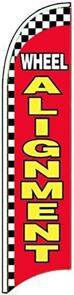 WHEEL ALIGNMENT Windless Swooper Feather Flag 2.5×11.5 Feet Tall Banner Sign rb