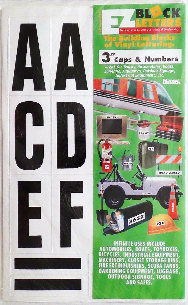 3 Inch EZ Block Vinyl Letters & Numbers by Headline #2572 (Indoor / Outdoor) NEW