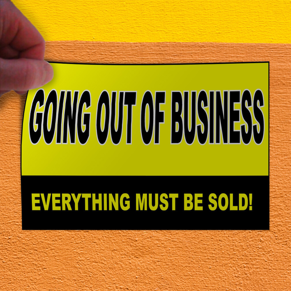 Decal Stickers Going out of Business Everything Must Be Sold Store Sign Label