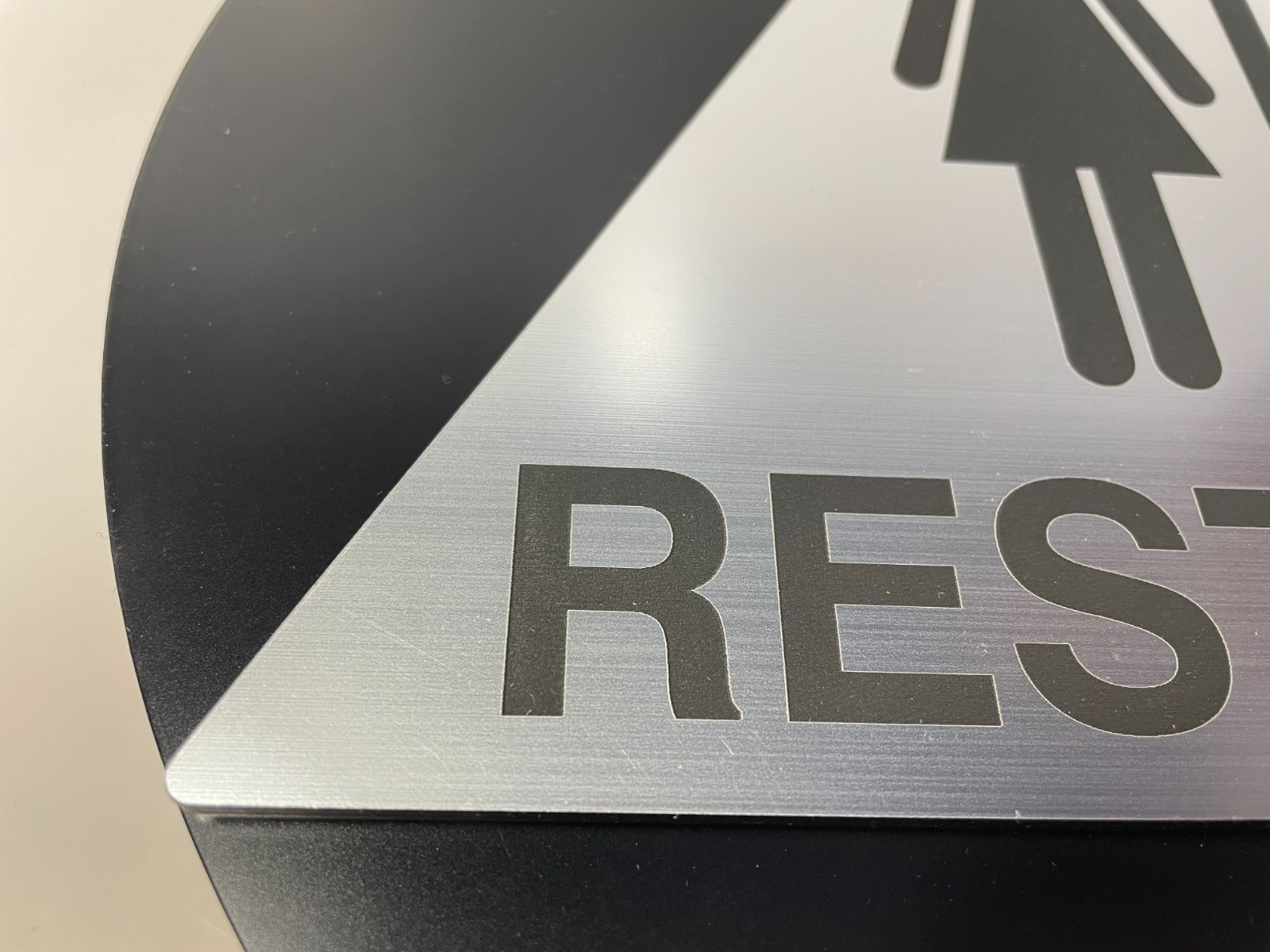NEW ADHESIVE UNISEX RESTROOM SIGN ROUND 12&Prime; DIAMETER WEIGHS 1.5-2 LBS DURABLE