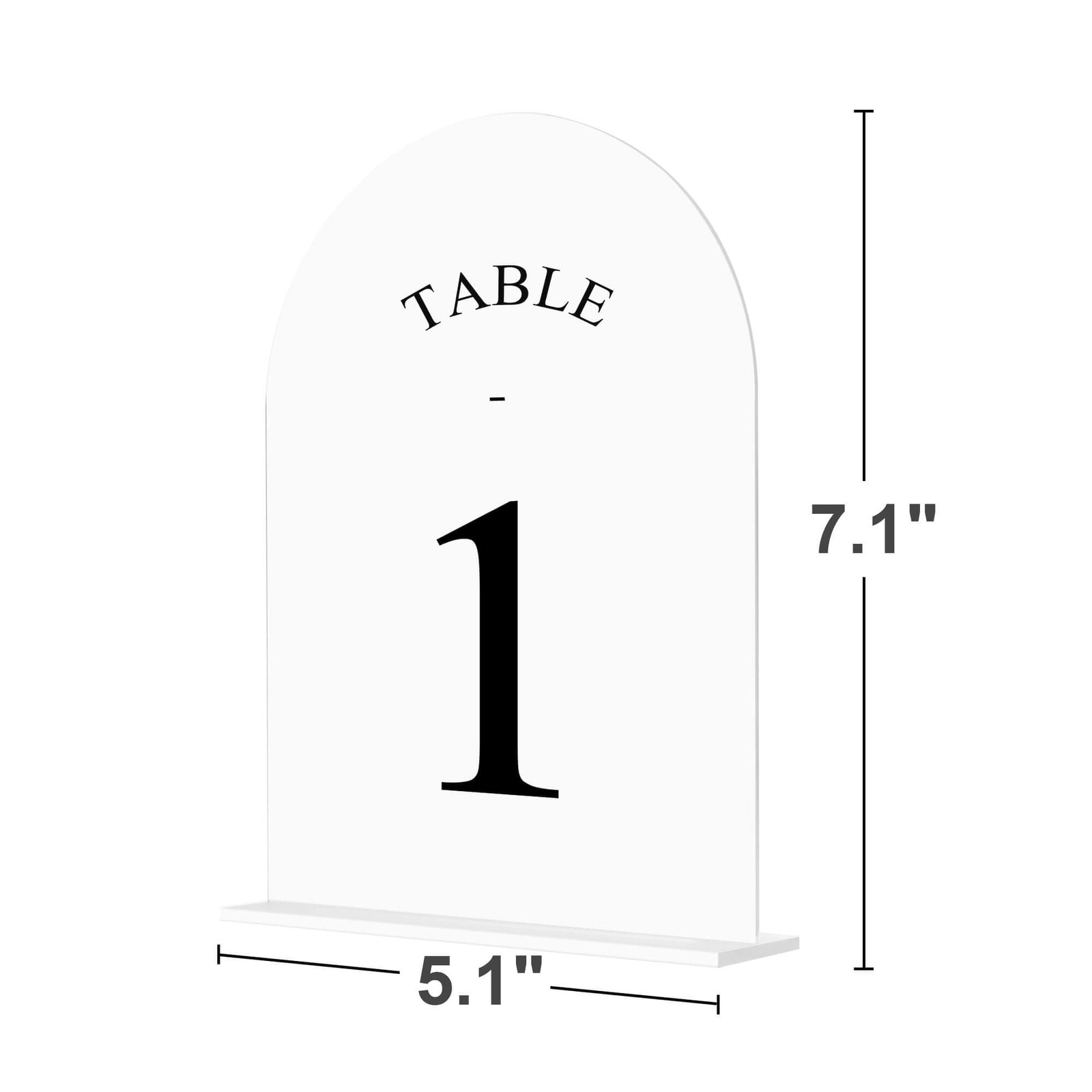Arch Wedding Table Numbers 110 With Stands 5×7 Inch White Acrylic Black