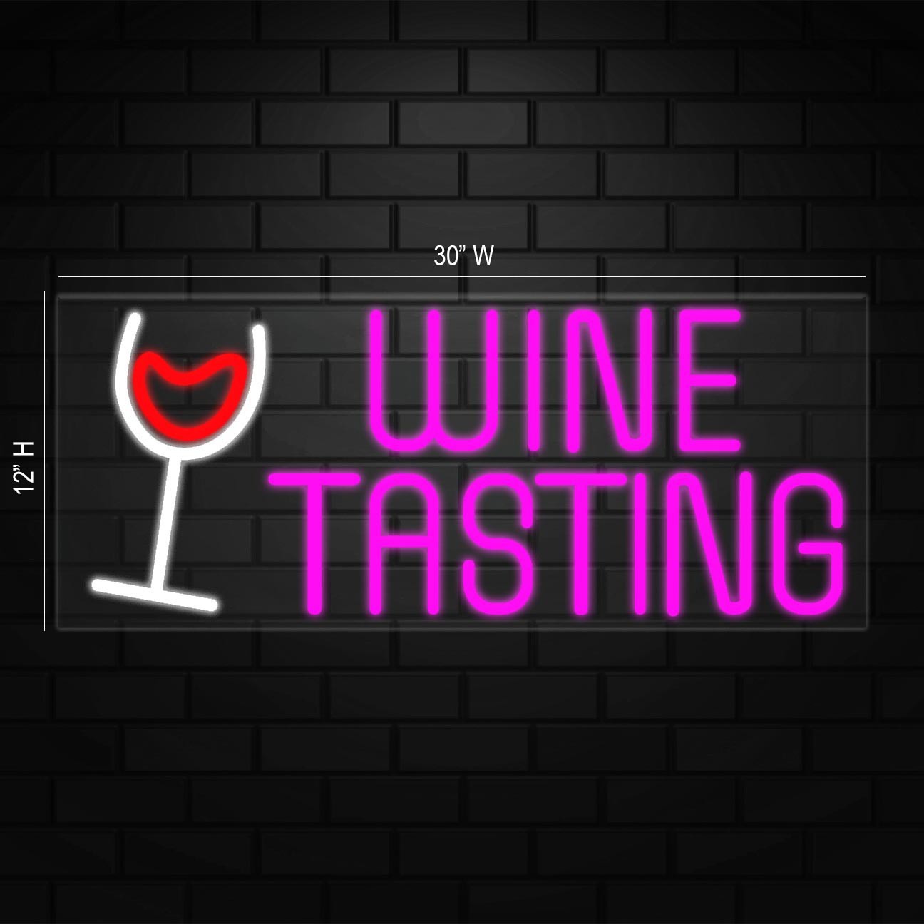 Wine Tasting Neon Sign for Retail Displays | LED Flex Neon | 30&Prime;W x 12&Prime;H x 1&Prime;D