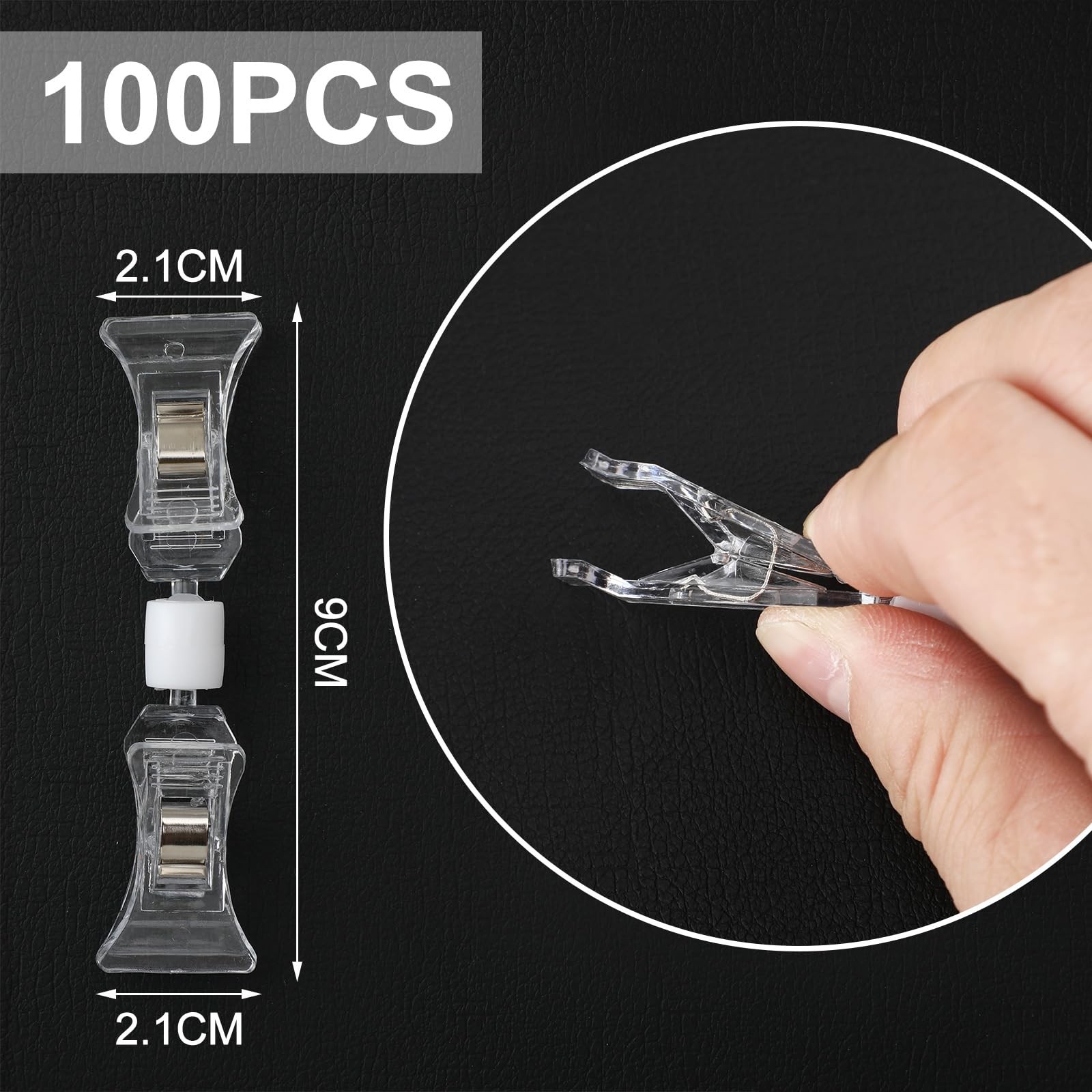 Colarr 100 Pcs Double Sided Sign Clips Display Mini Clip Clear