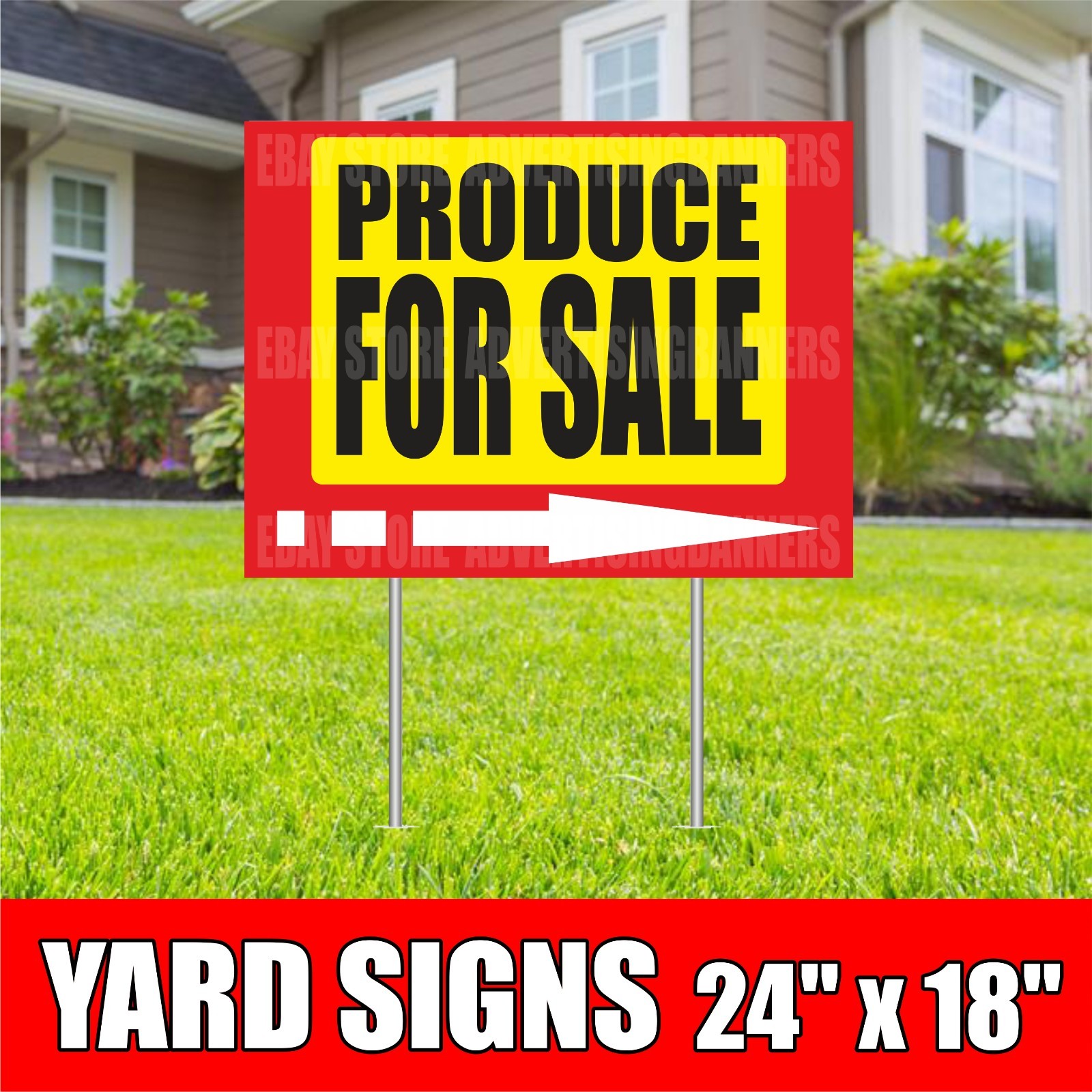 PRODUCE FOR SALE Yard Sign with H-Stakes FARM FRESH PRODUCE Vegetables Fruits